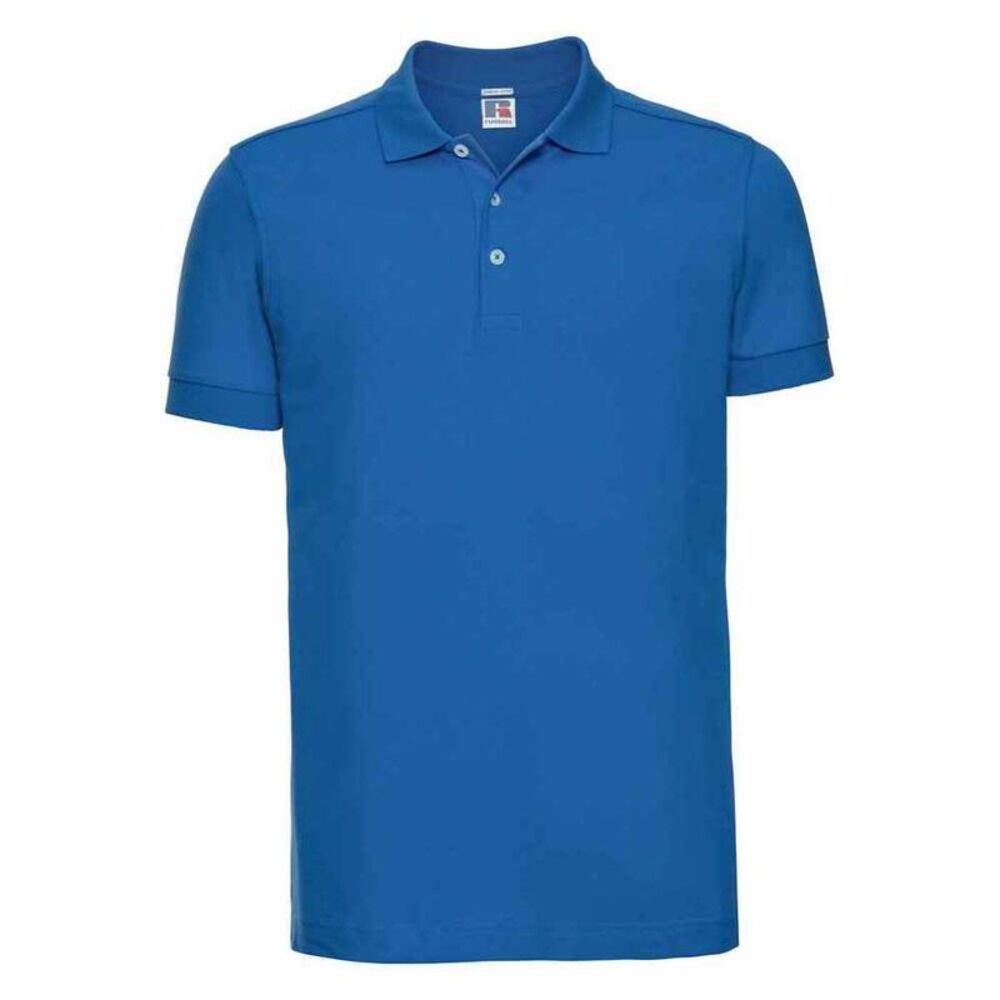 Russell Mens Stretch Polo Shirt / Azure Blue